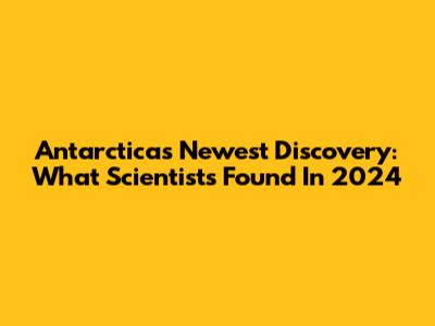 Antarctica's Newest Discovery: What Scientists Found In 2024