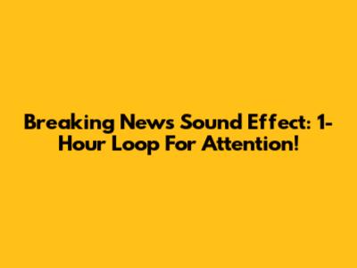 Breaking News Sound Effect: 1-Hour Loop For Attention!