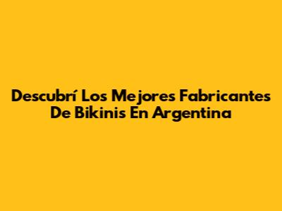 Descubrí Los Mejores Fabricantes De Bikinis En Argentina