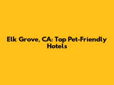Elk Grove, CA: Top Pet-Friendly Hotels