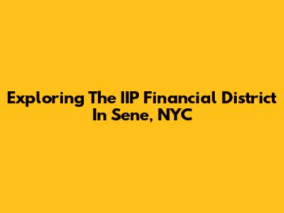 Exploring The IIP Financial District In Sene, NYC