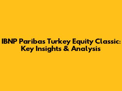 IBNP Paribas Turkey Equity Classic: Key Insights & Analysis