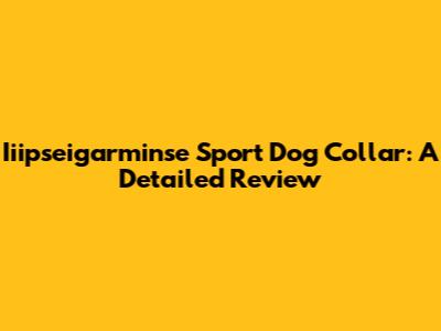 Iiipseigarminse Sport Dog Collar: A Detailed Review