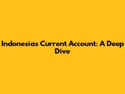 Indonesia's Current Account: A Deep Dive