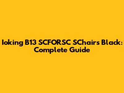 Ioking B13 SCFORSC SChairs Black: Complete Guide
