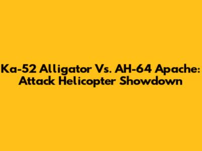 Ka-52 Alligator Vs. AH-64 Apache: Attack Helicopter Showdown