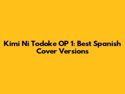 Kimi Ni Todoke OP 1: Best Spanish Cover Versions