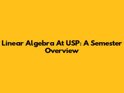 Linear Algebra At USP: A Semester Overview