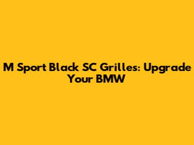 M Sport Black SC Grilles: Upgrade Your BMW