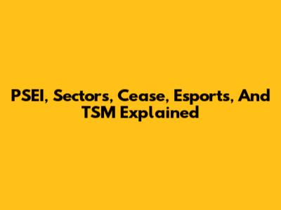 PSEI, Sectors, Cease, Esports, And TSM Explained