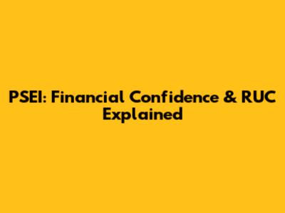 PSEI: Financial Confidence & RUC Explained