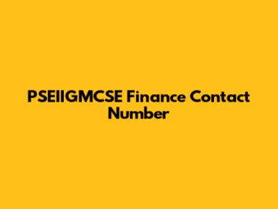 PSEIIGMCSE Finance Contact Number