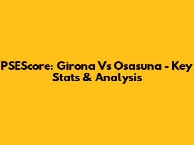 PSEScore: Girona Vs Osasuna - Key Stats & Analysis