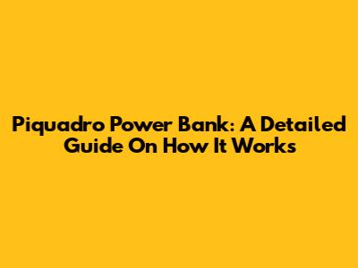 Piquadro Power Bank: A Detailed Guide On How It Works