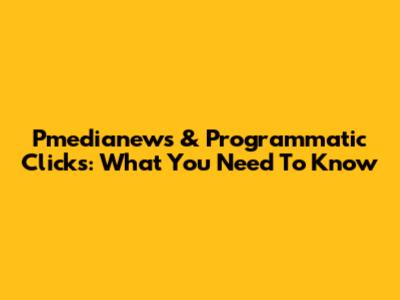 Pmedianews & Programmatic Clicks: What You Need To Know