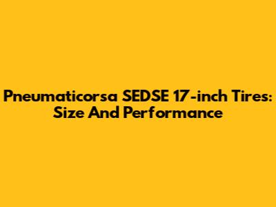 Pneumaticorsa SEDSE 17-inch Tires: Size And Performance