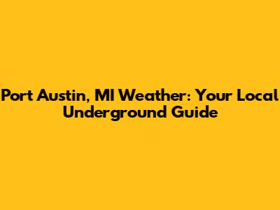 Port Austin, MI Weather: Your Local Underground Guide