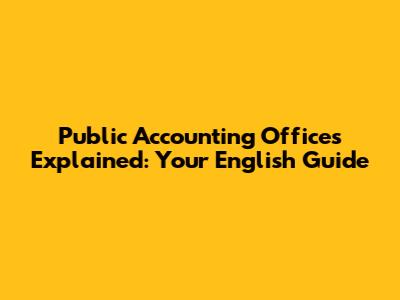 Public Accounting Offices Explained: Your English Guide