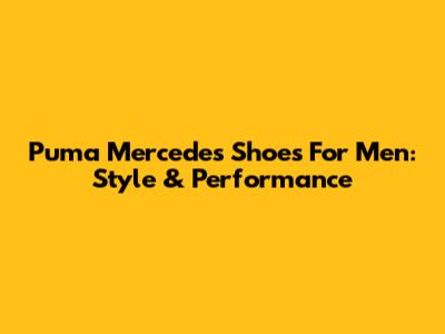 Puma Mercedes Shoes For Men: Style & Performance