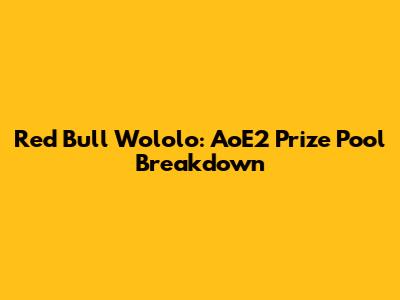 Red Bull Wololo: AoE2 Prize Pool Breakdown