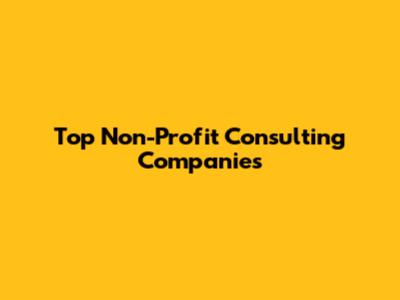 Top Non-Profit Consulting Companies