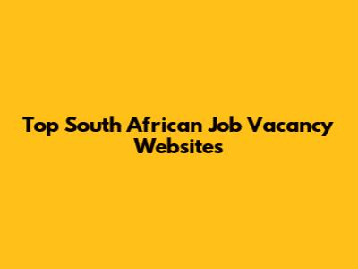 Top South African Job Vacancy Websites
